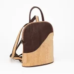 Mochila bicolor em cortiça natural e castanho - Image 2