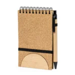 Hardcover notebook with an integrated mobile device stand