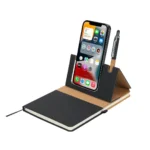 Hardcover cork notebook with a magnetic stand for mobile devices - Image 2